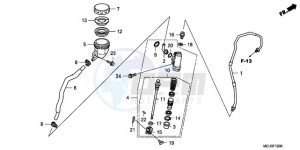 NSA700A9 France - (F / CMF MME) drawing REAR BRAKE MASTER CYLINDER