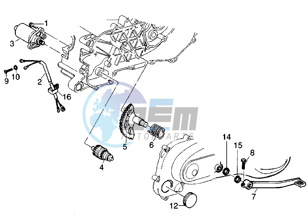 Starter lever - Starting motor