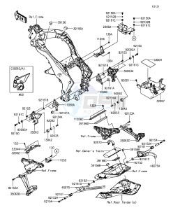 Z1000SX_ABS ZX1000MFF FR GB XX (EU ME A(FRICA) drawing Frame Fittings