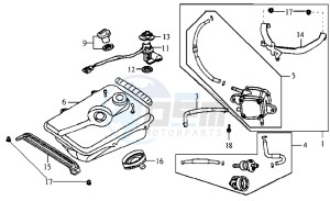 JET EURO X 50 25 KMH E2 drawing FUEL TANK - FUEL CUT