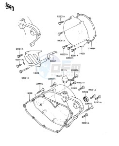 KDX 250 B [KDX250] (B2) [KDX250] drawing ENGINE COVERS -- 82 KDX250-B2- -