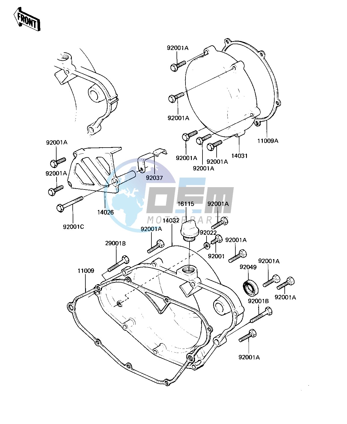 ENGINE COVERS -- 82 KDX250-B2- -