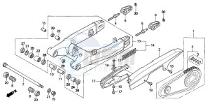 CBR600F drawing SWINGARM