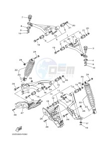 YFM700FWAD GRIZZLY 700 (B1AT) drawing FRONT SUSPENSION & WHEEL