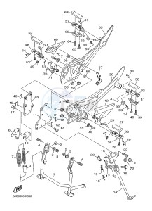 XJ6S ABS 600 DIVERSION (S-TYPE, ABS) (36D5) drawing STAND & FOOTREST