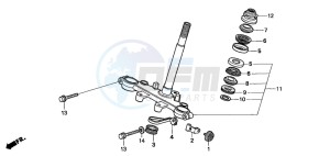 XR70R drawing STEERING STEM