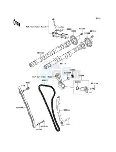 ZZR1400 ABS ZX1400B6F FR GB XX (EU ME A(FRICA) drawing Camshaft(s)/Tensioner