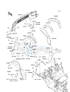 KAF 950 F [MULE 4010 DIESEL 4X4] (F9F-FAF) F9F drawing FRONT FENDER-- S- -