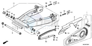 CB1100NAH UK - (E) drawing SWINGARM (CB1100NA/ NAD)