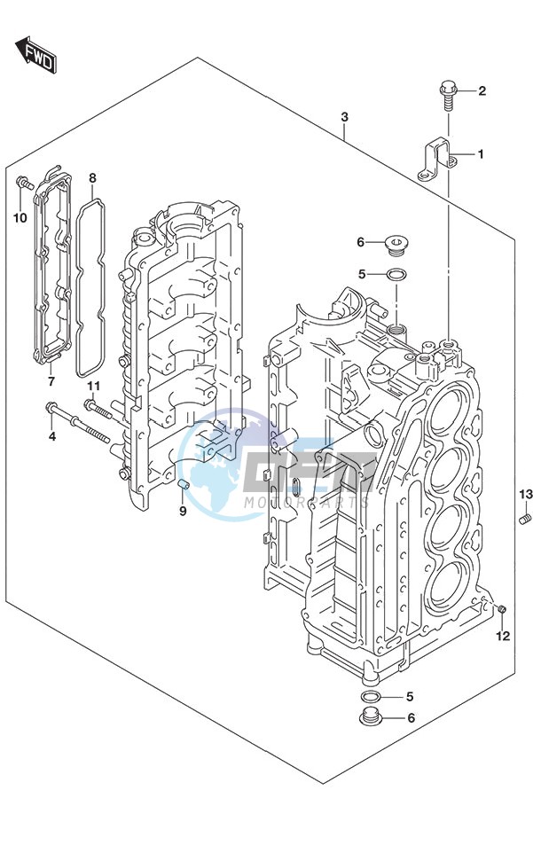 Cylinder Block S/N 14003F-510001 to 14003F-510249 S/N 14003Z-510001 to 14003Z-510025