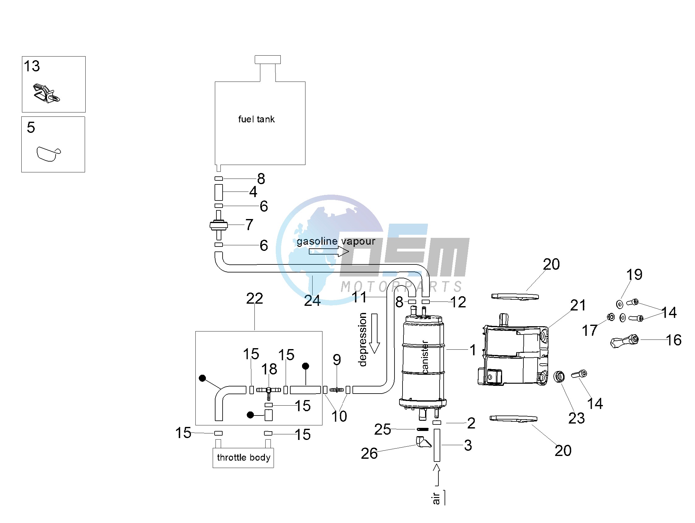 Fuel vapour recover system