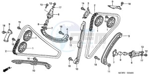 VFR800A9 Europe Direct - (ED / ABS MME) drawing CAM CHAIN/TENSIONER