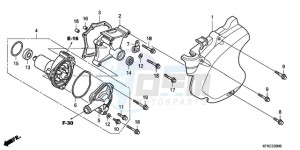 VTR2509 U drawing LEFT CRANKCASE COVER/WATE R PUMP