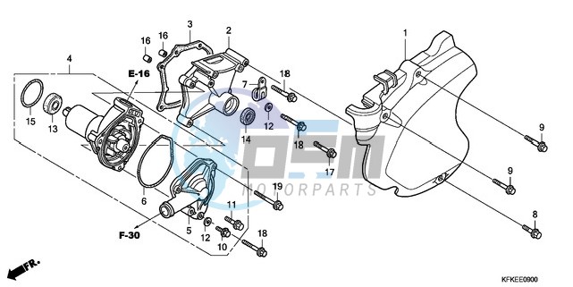 LEFT CRANKCASE COVER/WATE R PUMP