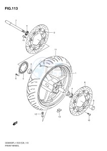 GSX650F (E3-E28) Katana drawing FRONT WHEEL (GSX650FAL1 E28)