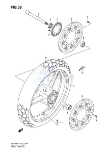 DL650 (E2) V-Strom drawing FRONT WHEEL (DL650AK7 AK8 AK9 AL0 AUEL0)