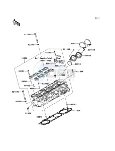 ZZR1400_ABS ZX1400DBF FR GB XX (EU ME A(FRICA) drawing Cylinder Head