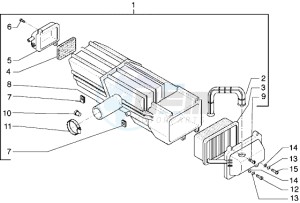 Hexagon 125 GT drawing Air filter