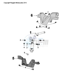 CITYSTAR 50 drawing HANDLEBAR - HANDLEBAR COVER