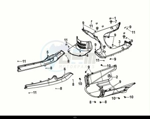 FIDDLE IV 125 (XG12W1-IT) (M0) drawing INNER FENDER- FLOOR PANEL - CENTER COVER