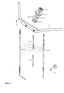 RM250 (E-F) drawing HANDLEBAR (MODEL F)