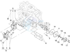 Granturismo 200 L drawing Rocking levers support unit