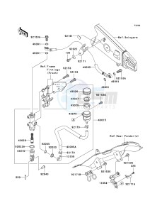 ZX 600 P [NINJA ZX-6R] (7F-8FA) P8F drawing REAR MASTER CYLINDER