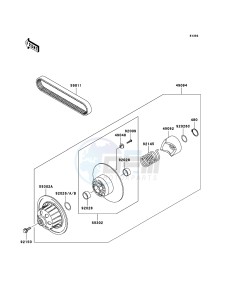 MULE 3010 4x4 KAF620E6F EU drawing Driven Converter/Drive Belt