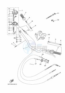 YFZ450R (BKD5) drawing STEERING HANDLE & CABLE