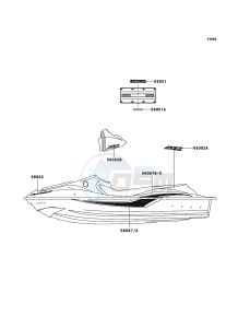 JET SKI 900 STX JT900E6F FR drawing Decals