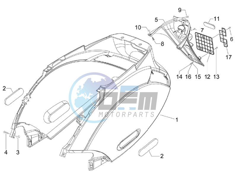 Rear cover - Splash guard