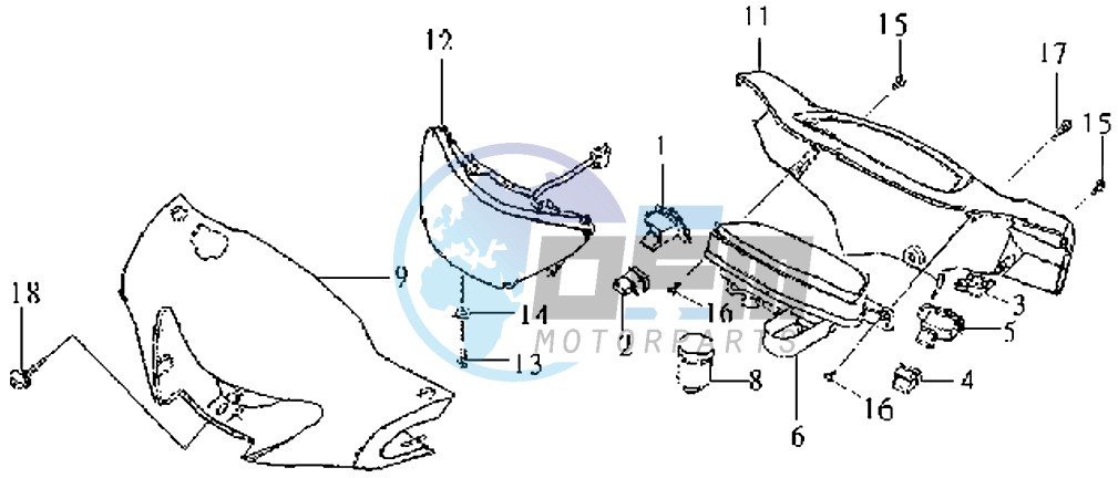 DASHBOARD - TAIL LIGHT - HANDLEBAR COVER