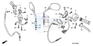 CBF125MD CBF125M UK - (E) drawing HANDLE LEVER/SWITCH/CABLE