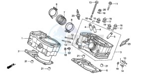 NTV650 drawing CYLINDER/CYLINDER HEAD (REAR)