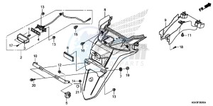 NSS300D Forza - NSS300D UK - (E) drawing REAR FENDER (E/ ED/ F/ FO/ MA/ U)