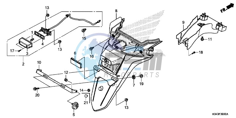 REAR FENDER (E/ ED/ F/ FO/ MA/ U)