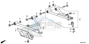 TRX500FM6F TRX500FM Australia - (U) drawing FRONT ARM