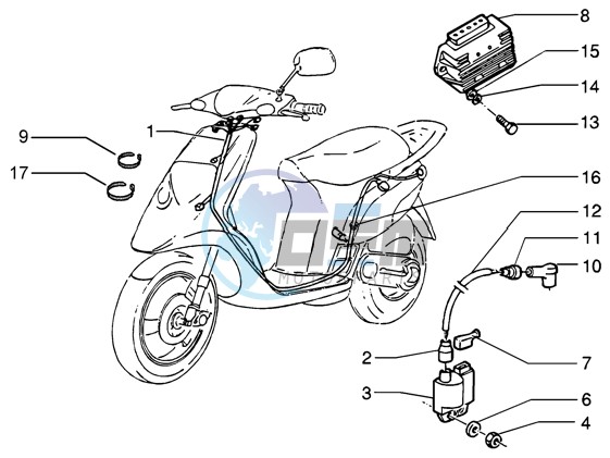 Cable harnes - Regulator - H.T. coil