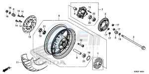 MSX125D MSX125 UK - (E) drawing REAR WHEEL