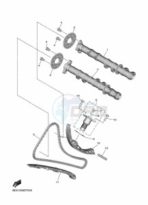 NIKEN MXT850 (BD5F) drawing CAMSHAFT & CHAIN