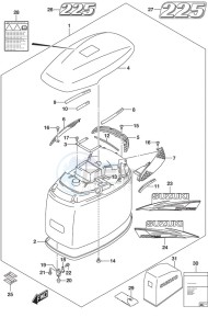 DF 225 drawing Engine Cover (White)