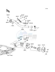 KFX450R KSF450BDF EU drawing Muffler(s)