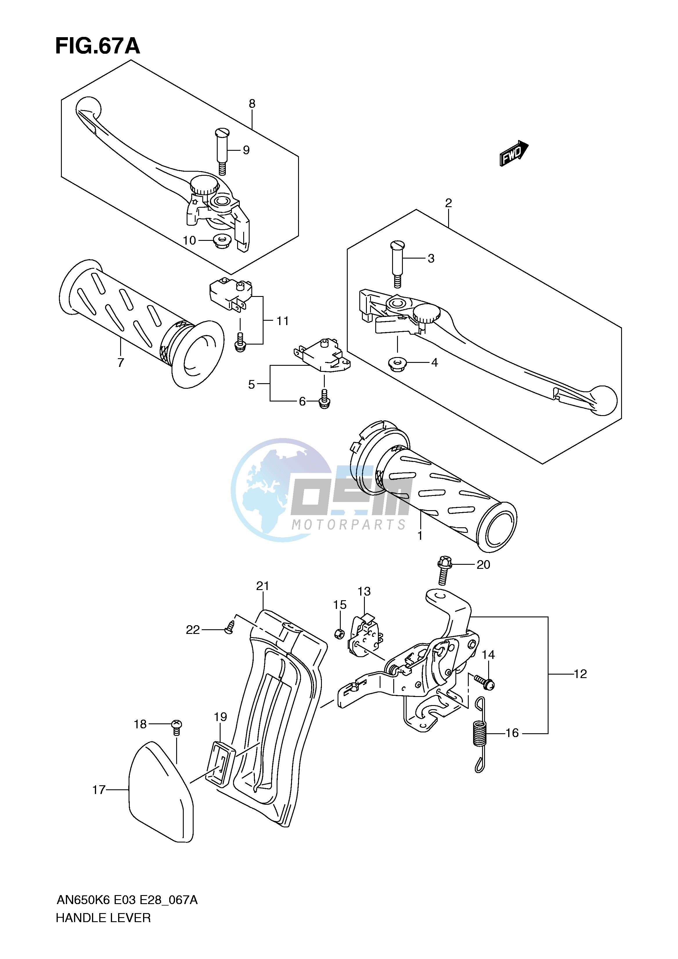 HANDLE LEVER (AN650K9 AK9 AL0 E3,E33)