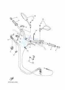 MT-07 ABS MTN690-U (B8M3) drawing STEERING HANDLE & CABLE