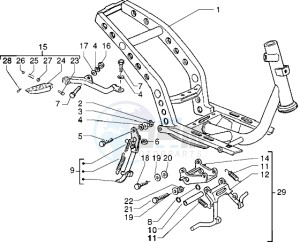 Typhoon 50 XR drawing Chassis - Central stand