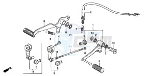 CB600F CB600S drawing BRAKE PEDAL/CHANGE PEDAL