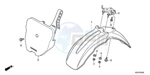 CRF100FD CRF100F Europe Direct - (ED) drawing FRONT FENDER