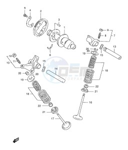 XF650 (E2) drawing CAM SHAFT - VALVE