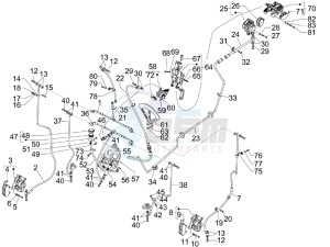 MP3 250 ie mic drawing Brakes hose  - Calipers