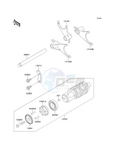 ZX 1100 D [NINJA ZX-11] (D7-D9) [NINJA ZX-11] drawing GEAR CHANGE DRUM_SHIFT FORK-- S- -